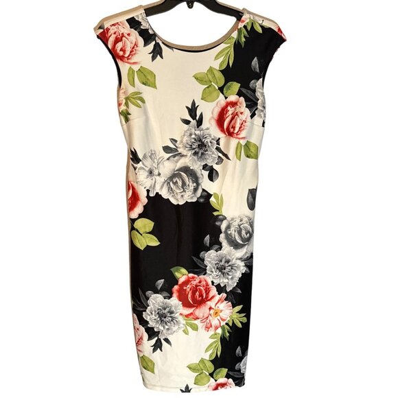 Kate & Lily Floral Print Dress Size 10 black multi stretch floral women dress - Picture 8 of 12